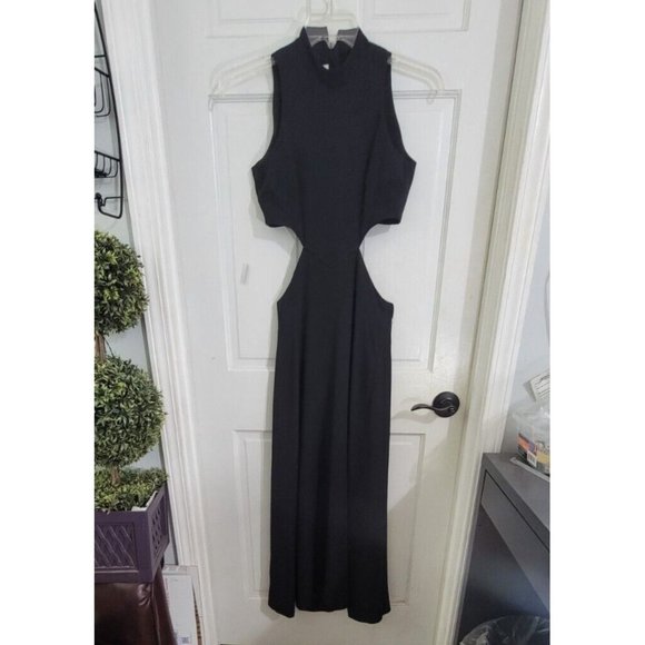 Lynn Lugo Women's Dress Cut Out Waist High Neck Sleeveless Black Size P - Picture 3 of 13